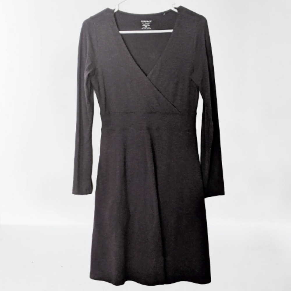Toad&Co Long Sleeve Crossover Dress Black X-Small